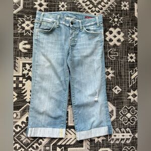 Citizens of Humanity Jerome Dahan light wash women’s capri jeans  29 distressed